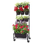 Huerto vertical con ruedas jardinera maceteros móvil - Imagen 3