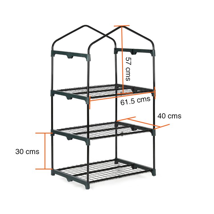 Mini invernadero vertical armable 3 bandejas 131 cms - Imagen 3