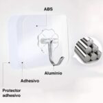 Gancho colgador adhesivo pared perchero muro - Imagen 3