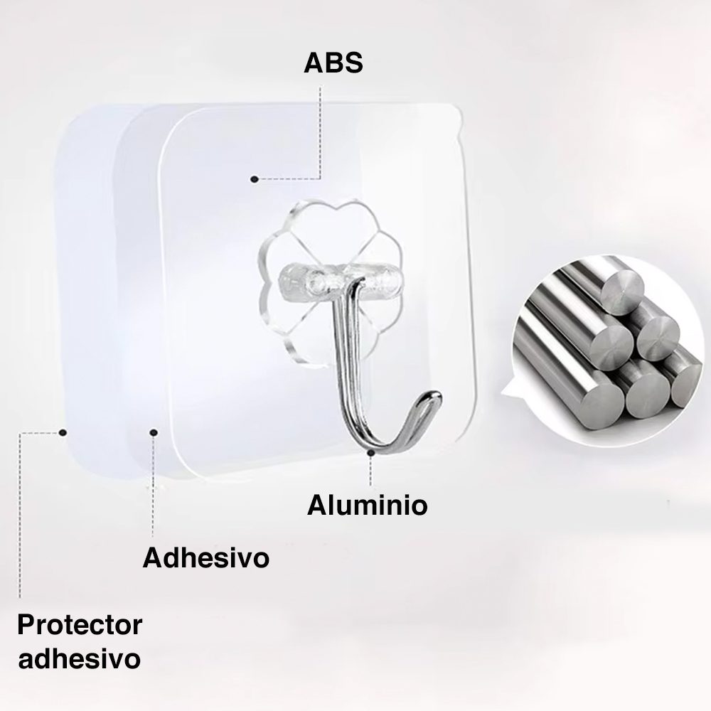Gancho colgador adhesivo pared perchero muro - Imagen 3