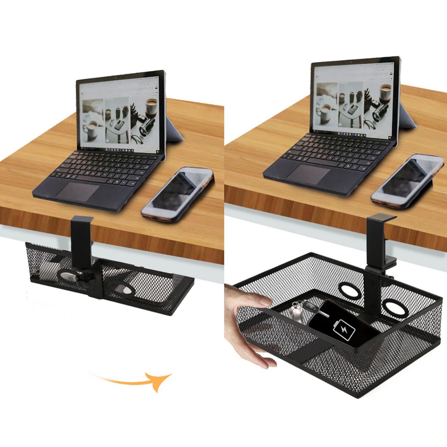 Organizador oculto bandeja escritorio 360º - Imagen 6