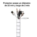 Protector organizador de cables 2 mts blanco - Imagen 2