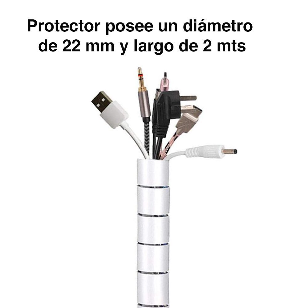 Protector organizador de cables 2 mts blanco - Imagen 2