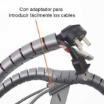 Organizador protector de cables Gris 1.5 mts 20mm - Imagen 4