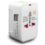 Adaptador enchufe viajes con 2 USB US Europa UK