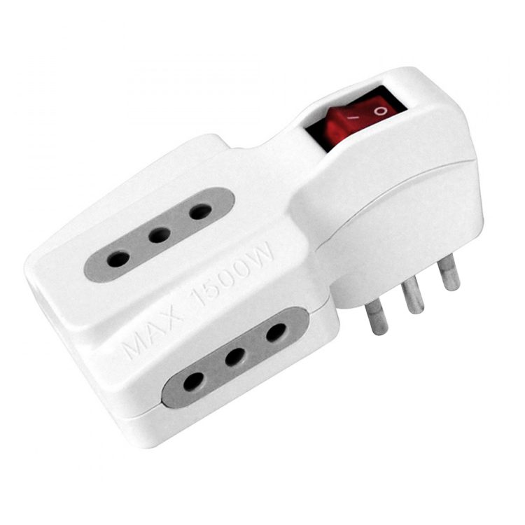 Adaptador Enchufe triple 3 tomas con switch 1500W - Imagen 2