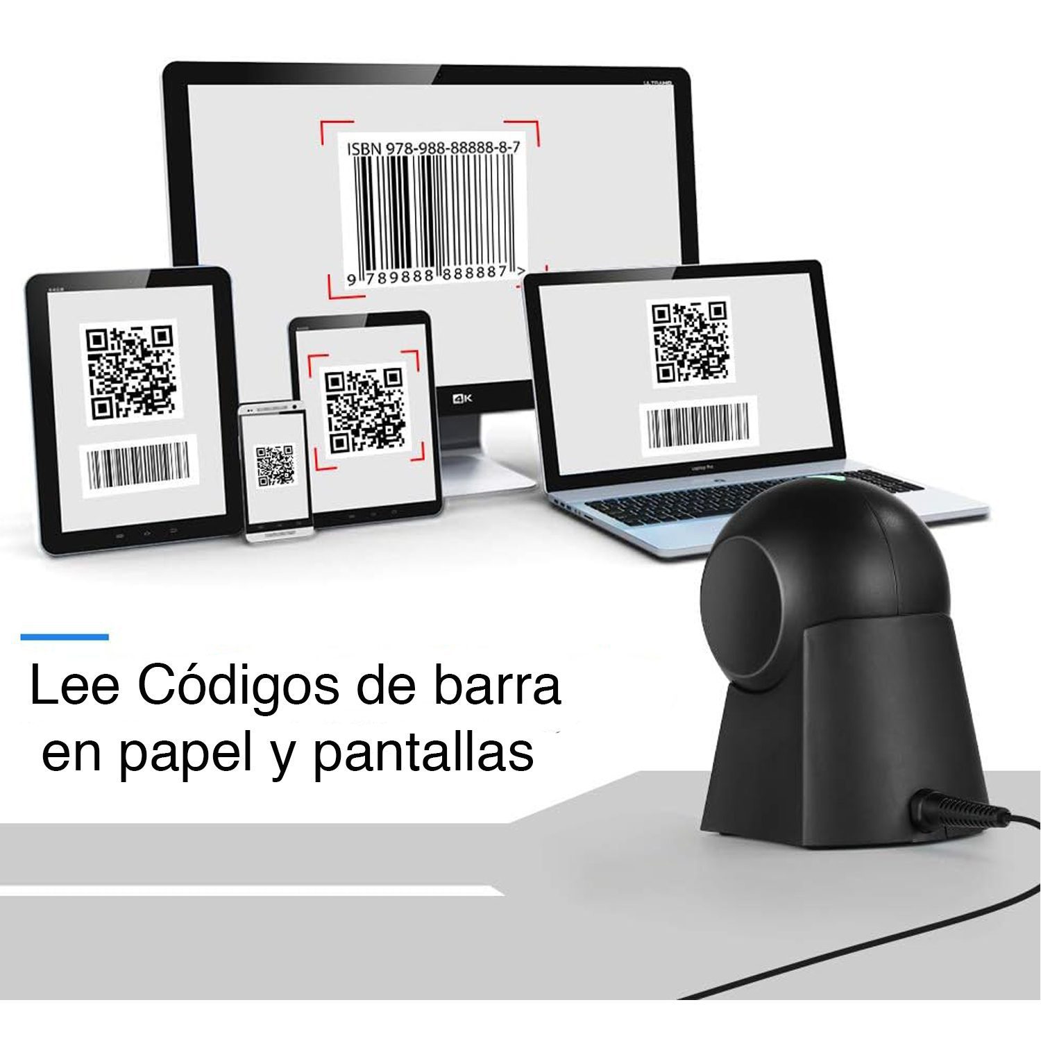 Lector código de barras omnidireccional de mesa 1D 2D - Imagen 3
