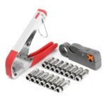 Kit crimpeadora pelacable Coaxial + 20 conectores RG6