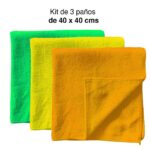 Paños microfibra limpieza 3 unidades 40 x 40 cms - Imagen 2