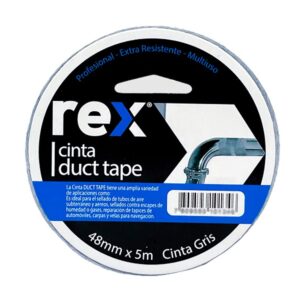Cinta Duc Tape alta resistencia Gris Rex 10 mts