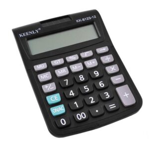 Calculadora electrónica pilas 12 dígitos Negra