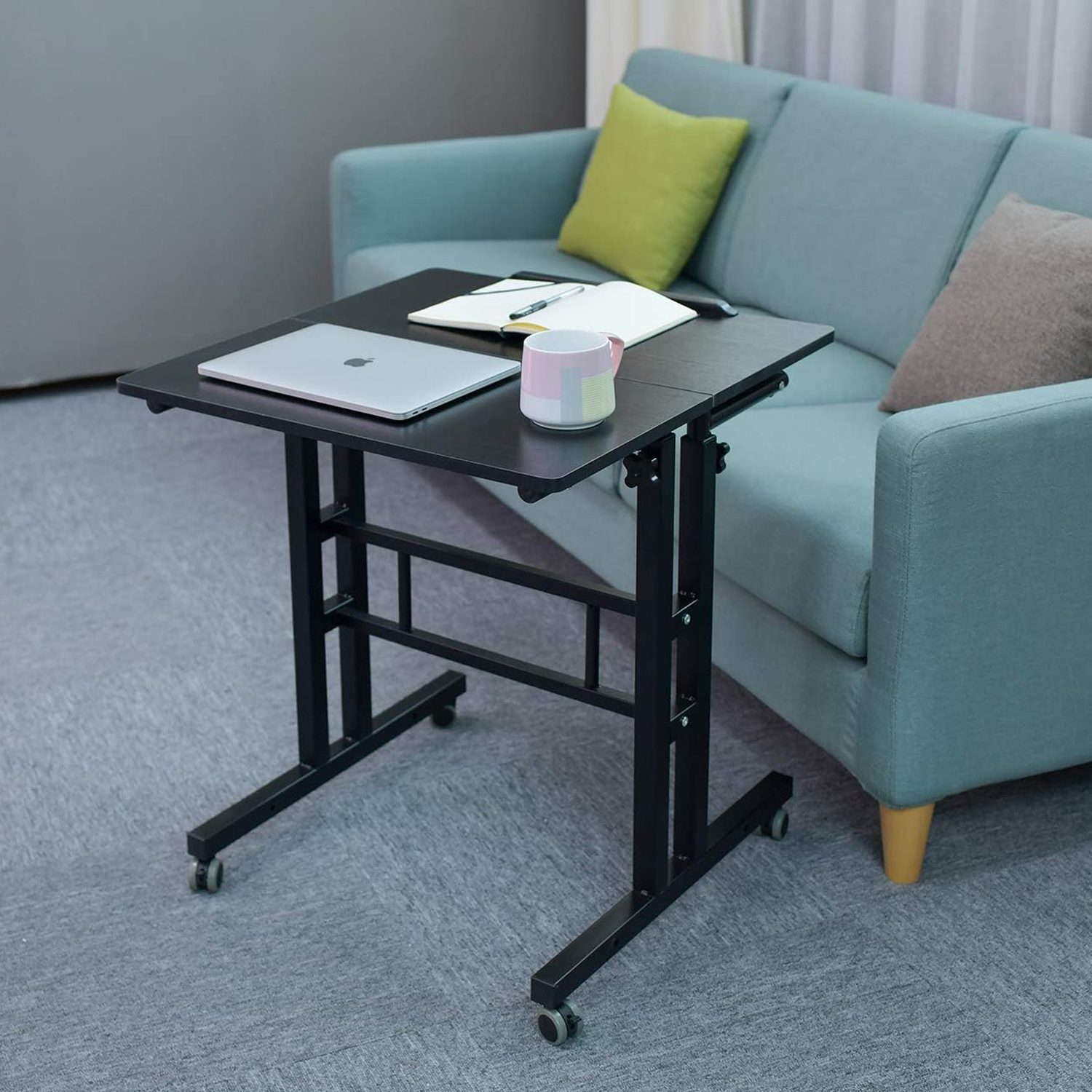 Escritorio mesa convertible altura ajustable con ruedas - Imagen 8