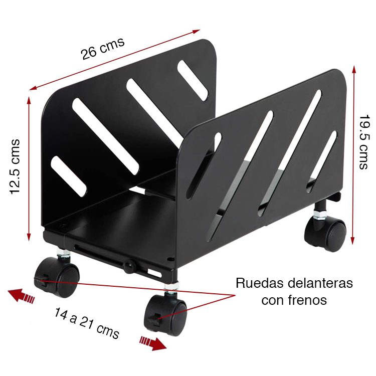 Porta CPU con ruedas y frenos - Imagen 5
