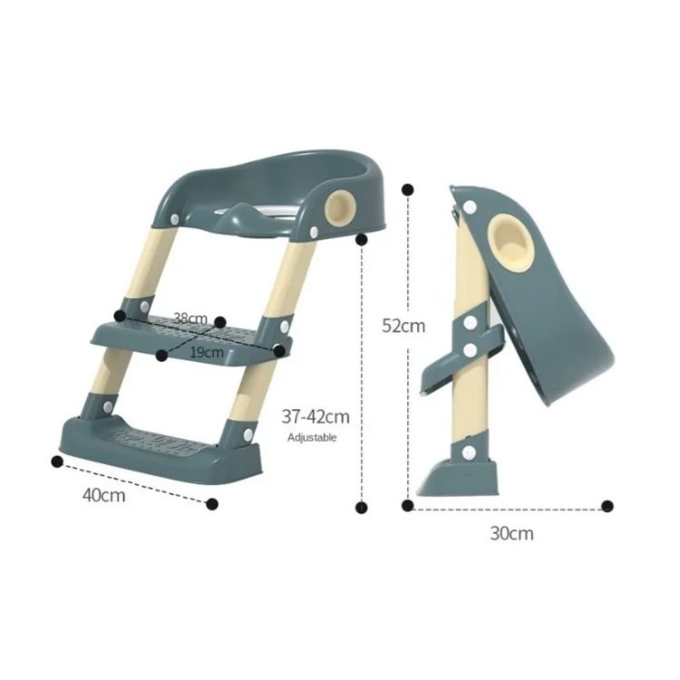 Asiento baño WC niños escalera altura regulable Verde - Imagen 2