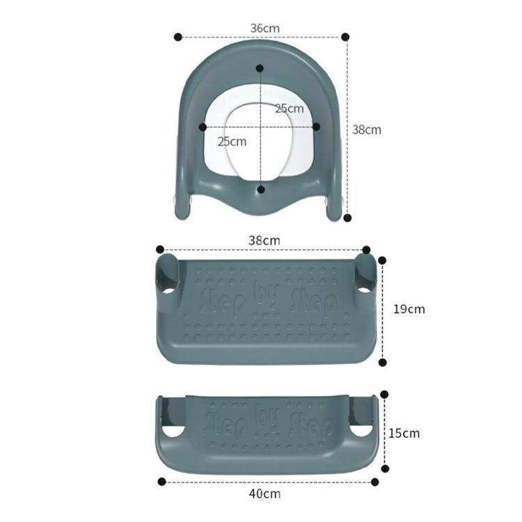 Asiento baño WC niños escalera altura regulable Verde - Imagen 9
