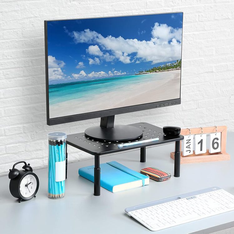 Elevador Base Alzador monitor con soporte celular metal - Imagen 4