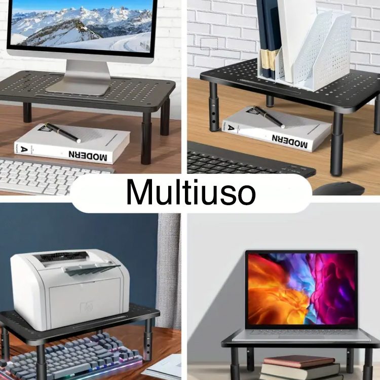 Elevador Base Alzador monitor con soporte celular metal - Imagen 5