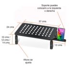 Elevador Base Alzador monitor con soporte celular metal - Imagen 2