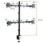 Soporte 4 Monitores pantallas escritorio 13 a 27 pulgadas - Imagen 2