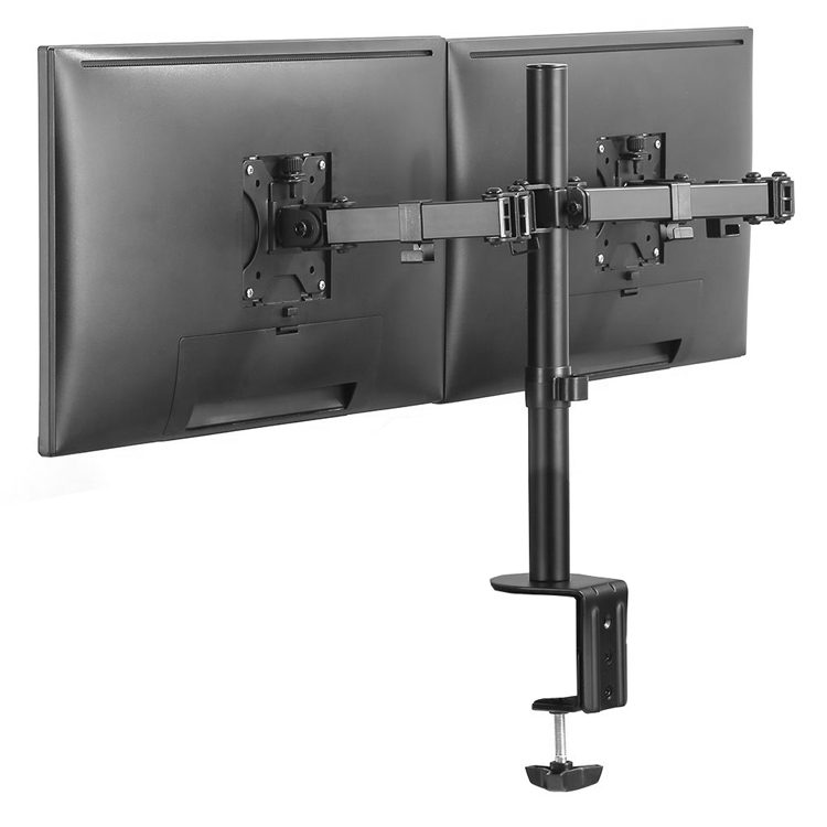 Soporte-Doble-Monitor-Escritorio-brazo-altura-ajustable-|-Newo®-|-Netexpertos.cl Soporte Doble Monitor Escritorio altura ajustable 27" - Imagen 1