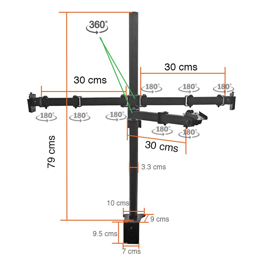 Soporte Doble 2 Monitor y Notebook brazo escritorio - Imagen 3