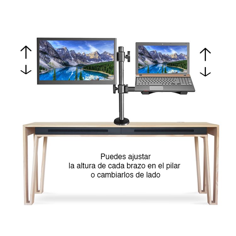 Soporte Monitor y Notebook brazo escritorio B49 - Imagen 6