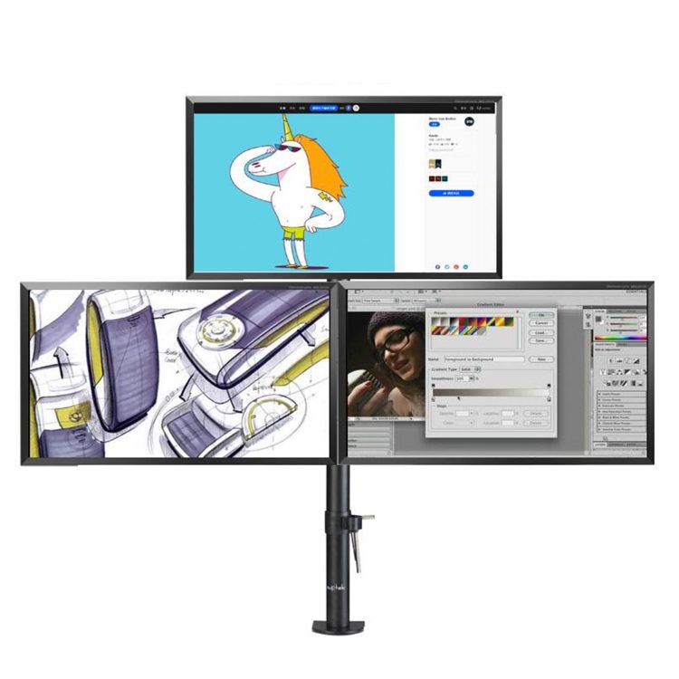 Soporte 3 Monitores escritorio 13 a 27 pulgadas - Imagen 5