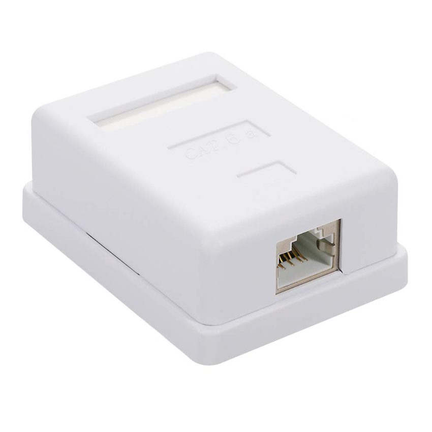 Roseta-Caja-RJ45-pared-Cat-6-simple-blanca Roseta Caja RJ45 pared Cat 6 simple blanca - Imagen 1