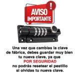 Pestillo con clave puerta picaporte muebles - Imagen 7