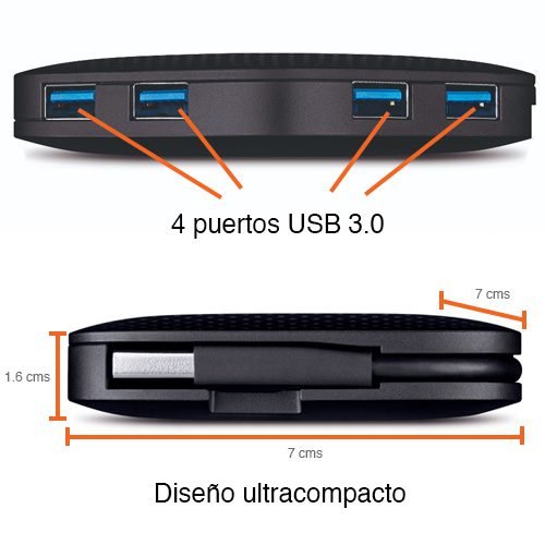 Hub USB 3.0 duplicador 4 puertos TP-Link UH400 - Imagen 4